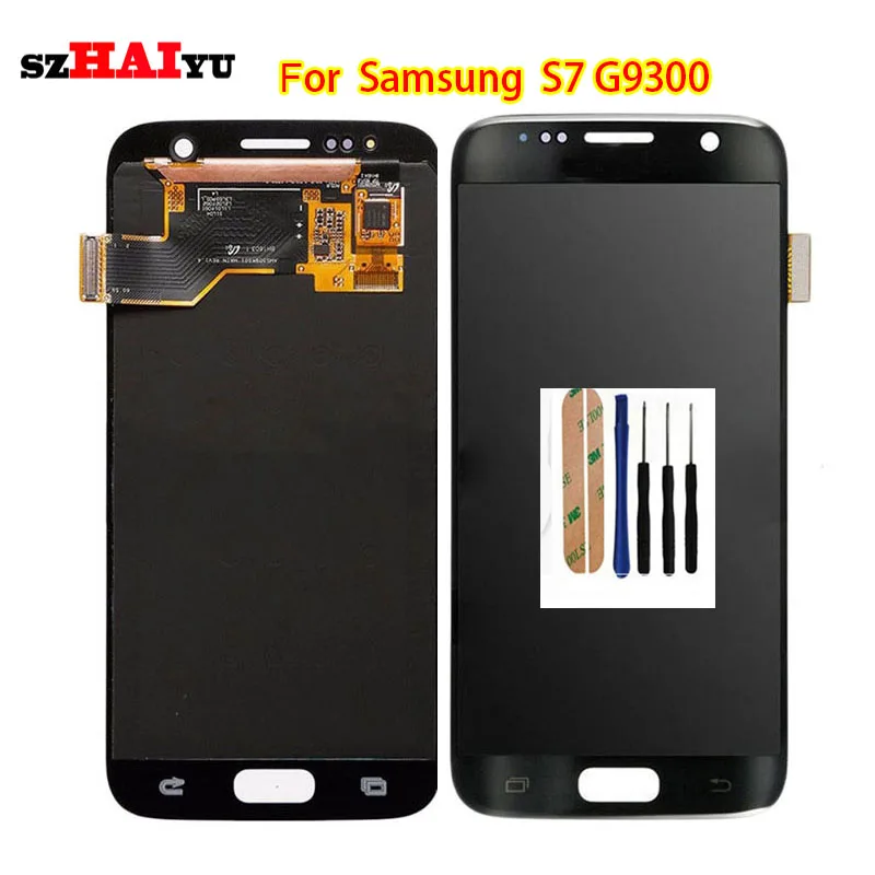 

SZHAIYU Touch Screen Digitizer For Samsung Galaxy S7 G930A G930F G930 Screen LCD Display 2560x1440 5.1inch Replacement Part