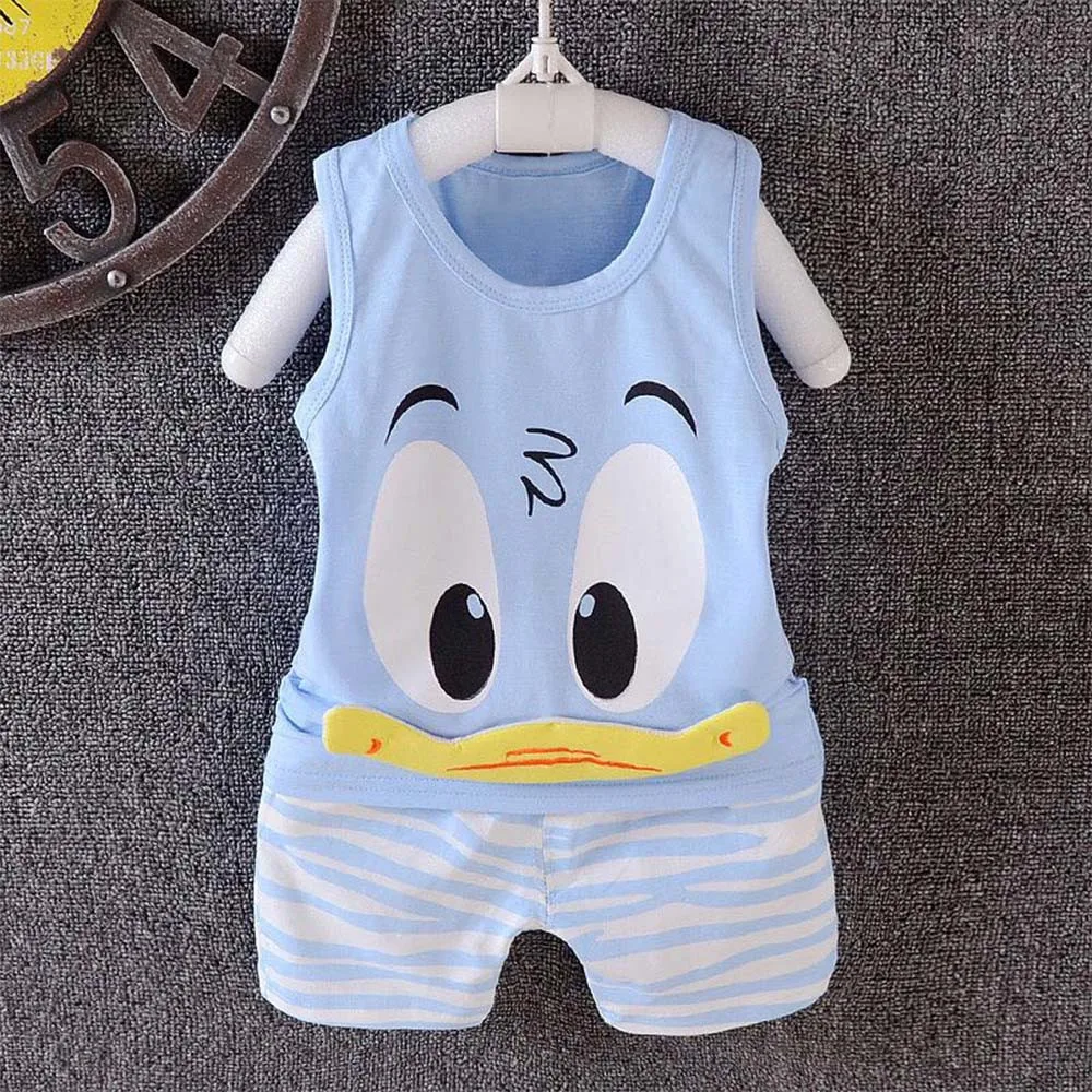 

Baby Boy Clothes 2Pcs Toddler Baby Girls Boys Cartoon Vest Tops Summer Sleeveless T Shirt+Shorts Pants Outfits Clothes Set 2019