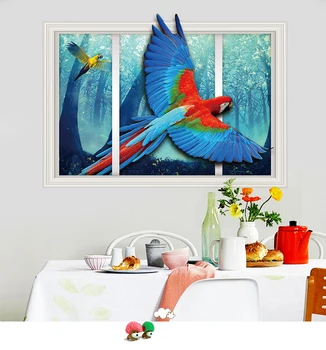 

Stereoscopic effect wall sticker, Flying parrot, Environmental friendly PVC material, Item No. XH-parrot