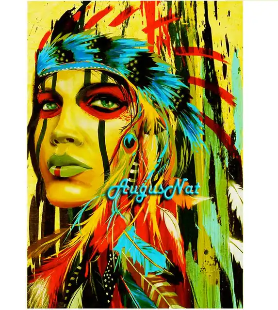 Arte De La Pared De La Mujer De La Pintura De Diamante De Los