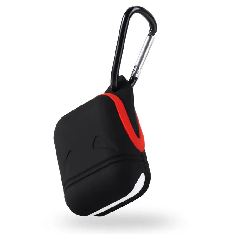 Новейшие прочные силиконовые Противоударные Защитные красочные Airpods Чехлы облегающий рукав Чехол Коробка для Аксессуары для наушников Капа - Цвет: blackred