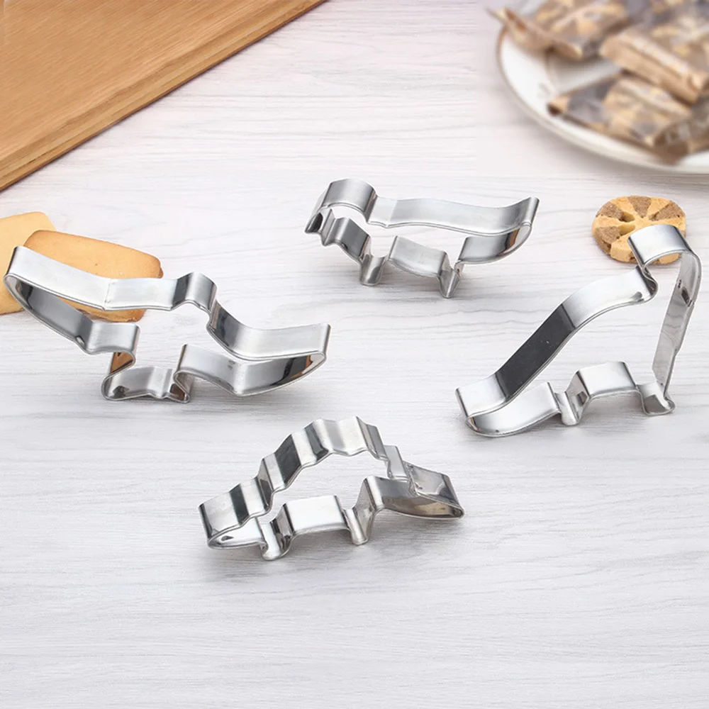 

4pcs / set Stainless Steel Dinosaur Animal Fondant Cake Cookie Biscuit Cutter Decorating Mold Pastry Baking Tools