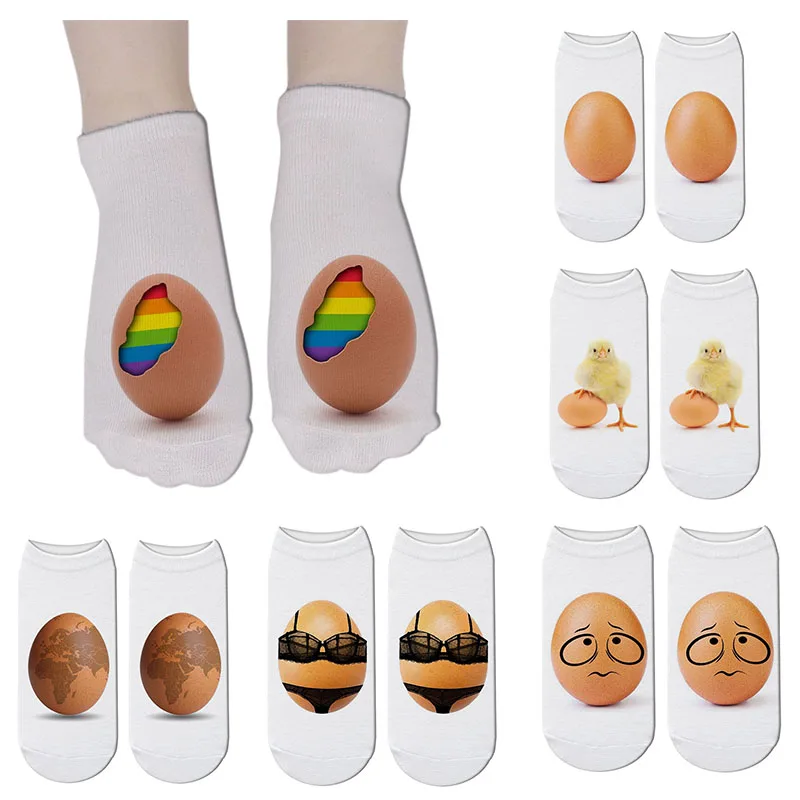 

Cotton Cute 3D Printed Women's Socks Meias Kawaii Funny Cartoon Short Socks Fashion Female Harajuku Socks girl Ladies 7S-ZWS55