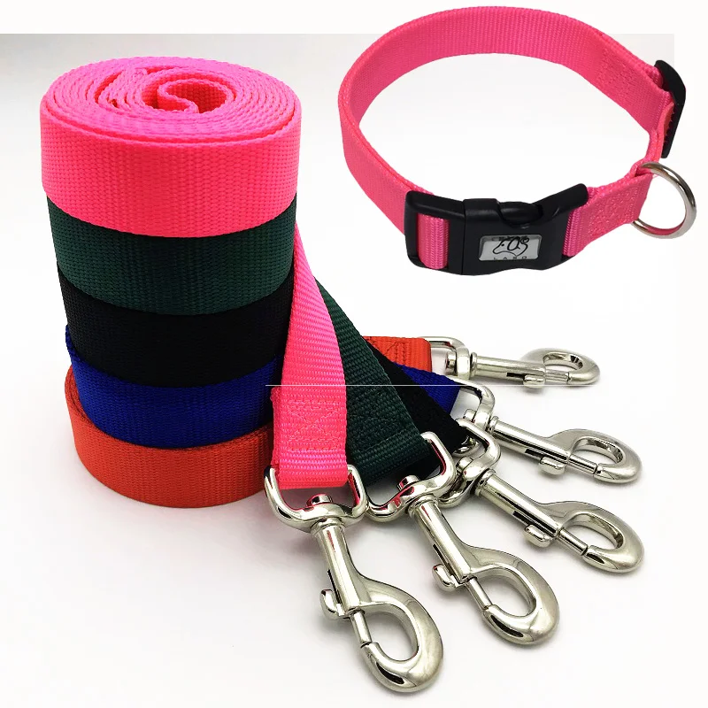 

Pet Dog Collar Leash Nylon Leashes And Adjustable Collars Soft Outdoor Pet Supplies For Large Medium And Small Breeds HY132