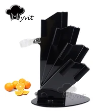 Hohe Qualität Schöne acryl küche keramik messerhalter messer stand block für 3 ”4” 5 ”6” messer mit einem schäler