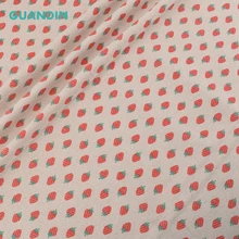 GUANDIN, Клубничная серия простой хлопок и лен с принтом ткань для домашний текстиль ручной работы ткань для занавески, дивана, подушки/полуметра