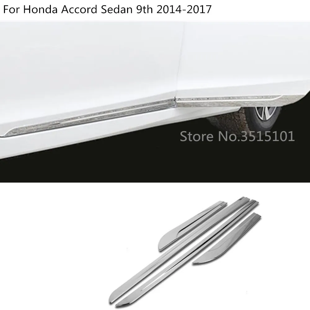 2015-2016 Ford F150 Truck 4 Door Front+Rear Chrome Trim Body Side Molding 4pcs