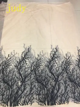 

Free shipping stock YF38# Black web handmade DY beads embroidered French style for wedding dresses alibaba express