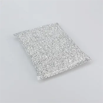 

8pcs Household Kitchen Cleaning Washing Scouring Pad Sponge Silver Plating Non-Stick Pot Cup Tub Scouring Scourer Tool Oil Stain