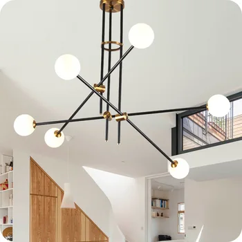 Magic Bean LED Chandelier American Simple Line Creative Personality Molecular for Living Room Bedroom Restaurant Nordic Lights nordic chandeliers creative postmodern magic beans art restaurant simple glass ball branches tree twig molecules living room led