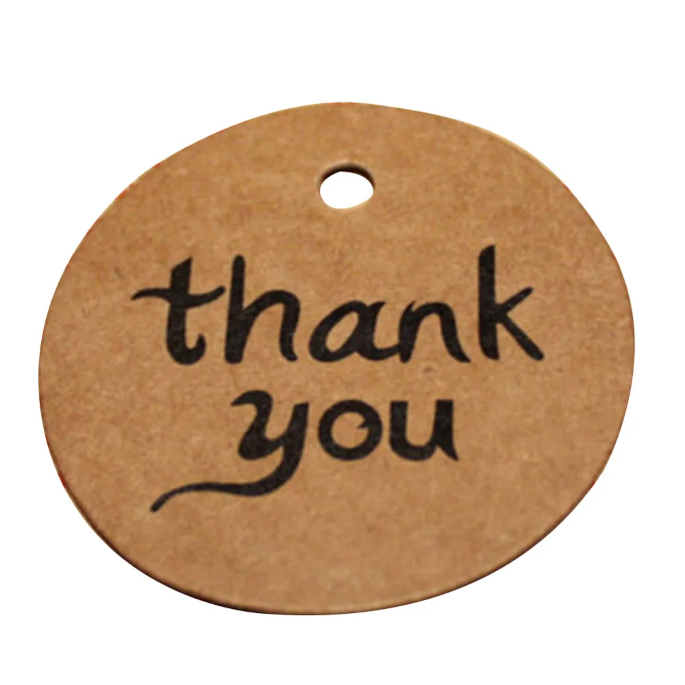 

100 Pcs/bag DIY Vintage Kraft Paper Brown Message Card Bookmarks For Congratulation Thanks Gift Invitation