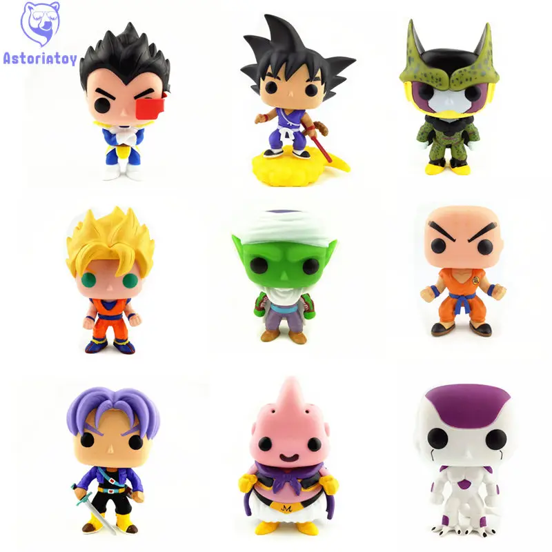 

NEW 10cm Dragon Ball MAJIN BUU PICCOLO VEGETA TRUNKS PERFECT CELL action figure Bobble Head Q Edition no box for Car Decoration