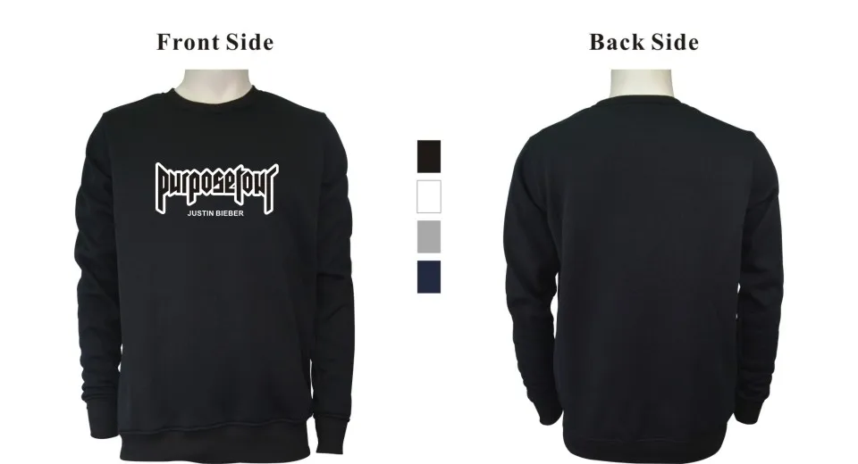 Justin Bieber Purpose Tour Capless Sweatshirt Men Hip Hop Fashion 4 Color Funny Hoodie Women Winter Long Casual XXS-4XL Clothes