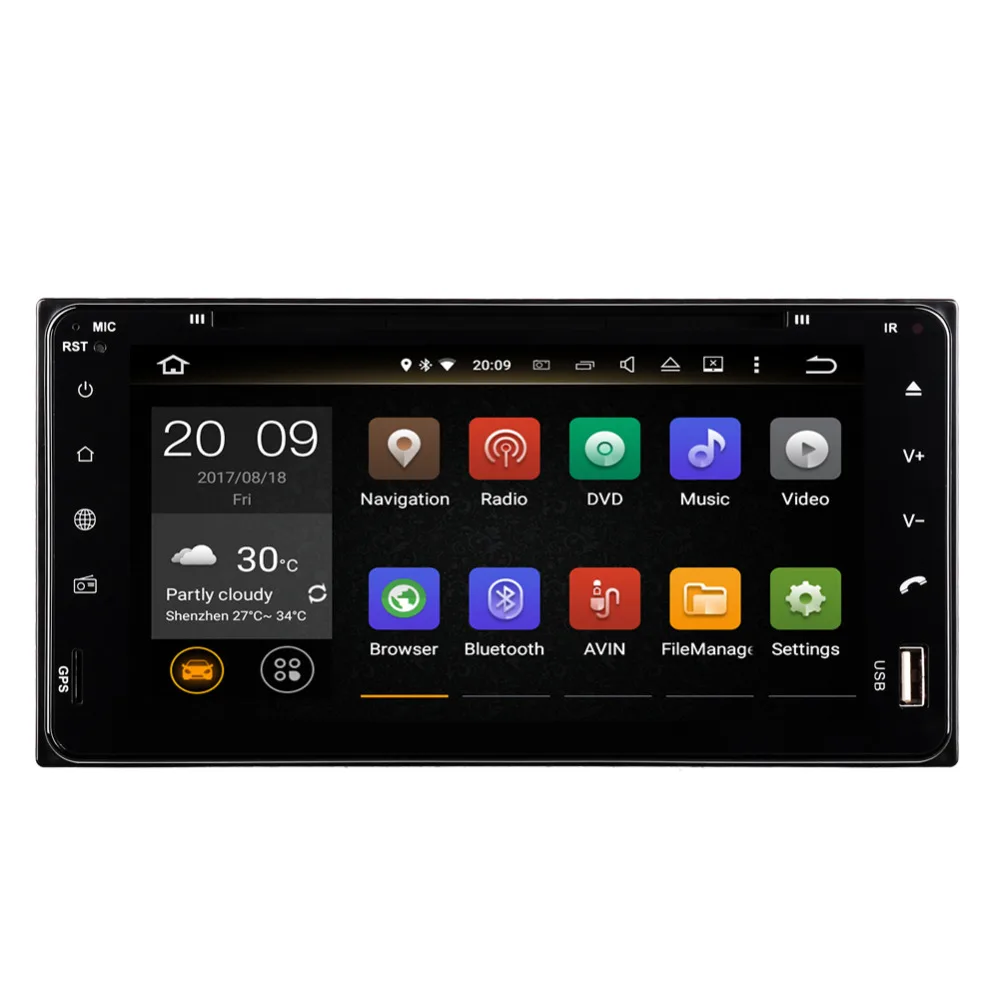 Clearance 8 Core Android 8.0 Car CD DVD Player Universal Model For Toyota Fortuner Corolla Vios Yaris Hilux GPS Navigation Radio Stereo 2