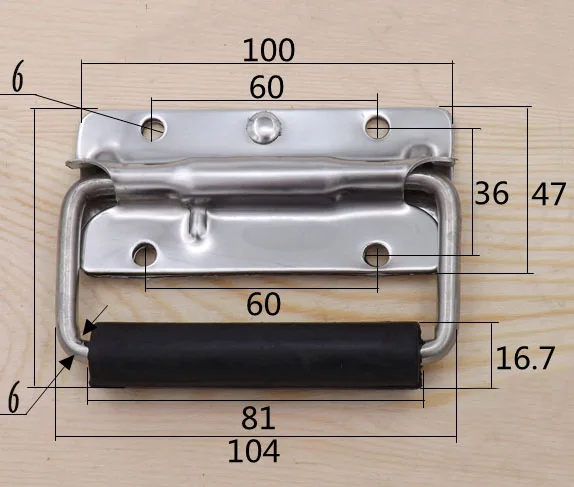 Железная ручка шкафа чемодан ручка Tool Box Нержавеющая сталь ручка с весны Кухня ящик Pull Bear для мебели - Цвет: stainless steel