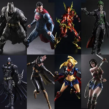 

Play Arts Kai Dawn of Justice Superman Flash Freeze Batman Arkham Knight Robin Wonder woman PA Kai Model action Figure Toys