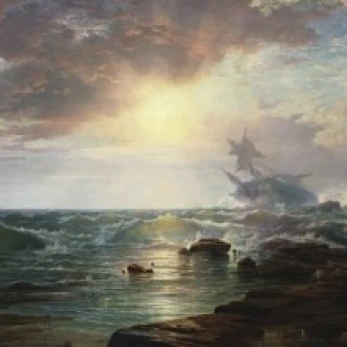 The Calm after the Storm  c 1866  Edward Moran (1829-1901/American) Oil on canvas  Private Collection Print (18 x 24)