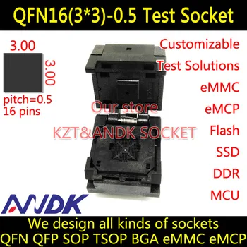 

QFN16(3x3)-0.5 Socket Clam shell QFN16 Socket MLF16 Socket MLP16 Socket,IC550-0164-005-G, Allsocket