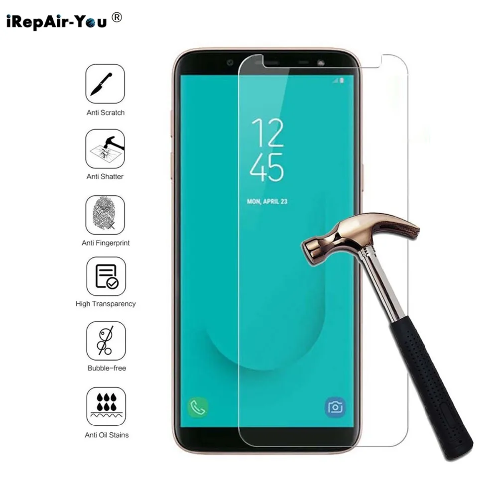 

2PCS 2.5D 9H Tempered Glass For Samsung Galaxy J2 Core J3 J4 J6 J7 J8 2018 A6 A8 Plus A9 A7 2018 HD Glass Screen Protector Film