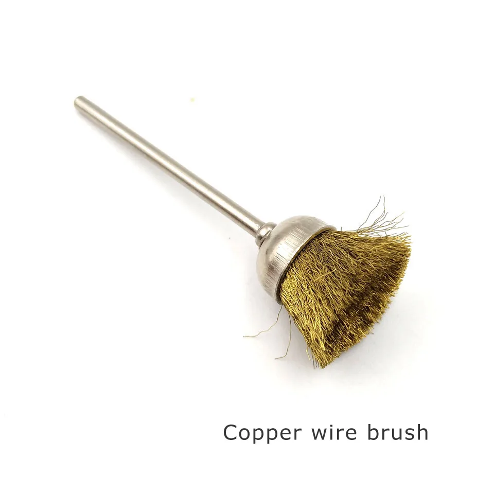 HYTOOS 1PCS Nail Drill Bits Copper Wire Cleaning Brush 3/32'' Rotary Manicure Electric Drills Accessories Nail Art Tools 3