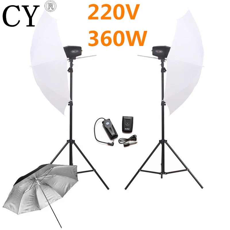 

Godox K-180A Photography Flash Lighting Kits 360w Strobe Light & Reflective Umbrella & Stand Photo Studio Accessories PSK180J