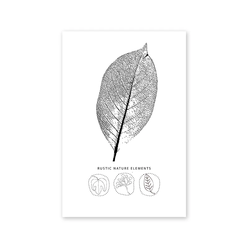 Nordic Style Poster Minimalist Art Canvas Painting Bird Leaf Black and White Prints Wall Art Decoration Painting for Living Room