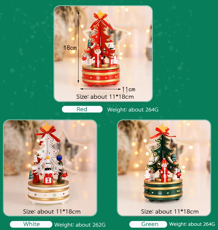 Креативные деревянные подарки Рождественская елка музыкальная шкатулка Рождественское украшение для детей Новогодняя Рождественская вечеринка
