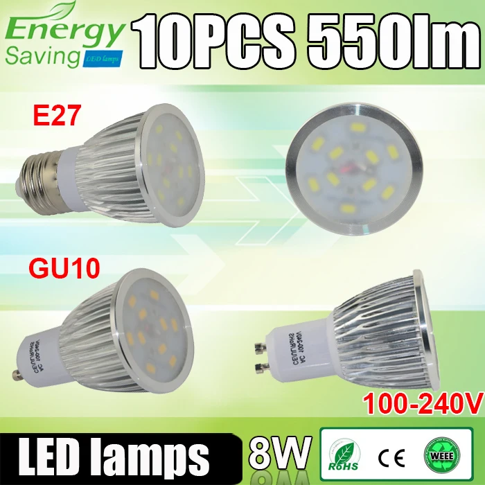 

GU10 8W 100V-240V 550LM LED 5730 SMD Anti-Dazzling Bulbo Lamp Bulb Living lighting, dining room lighting, bedroom lighting