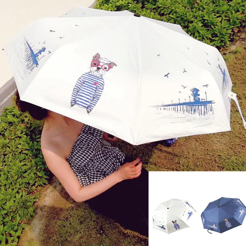 

Portable Mini Multi-Functional Trifold Compact UV Protection Light Summer Sun Cute Umbrellas Parasol fashion and durable
