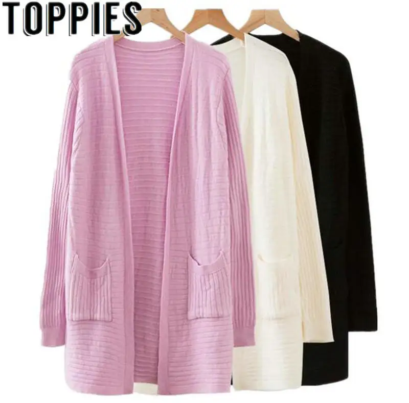 

2019 Autumn Women Knit Cardigans Loose Causal Knit Sweater with Pockets