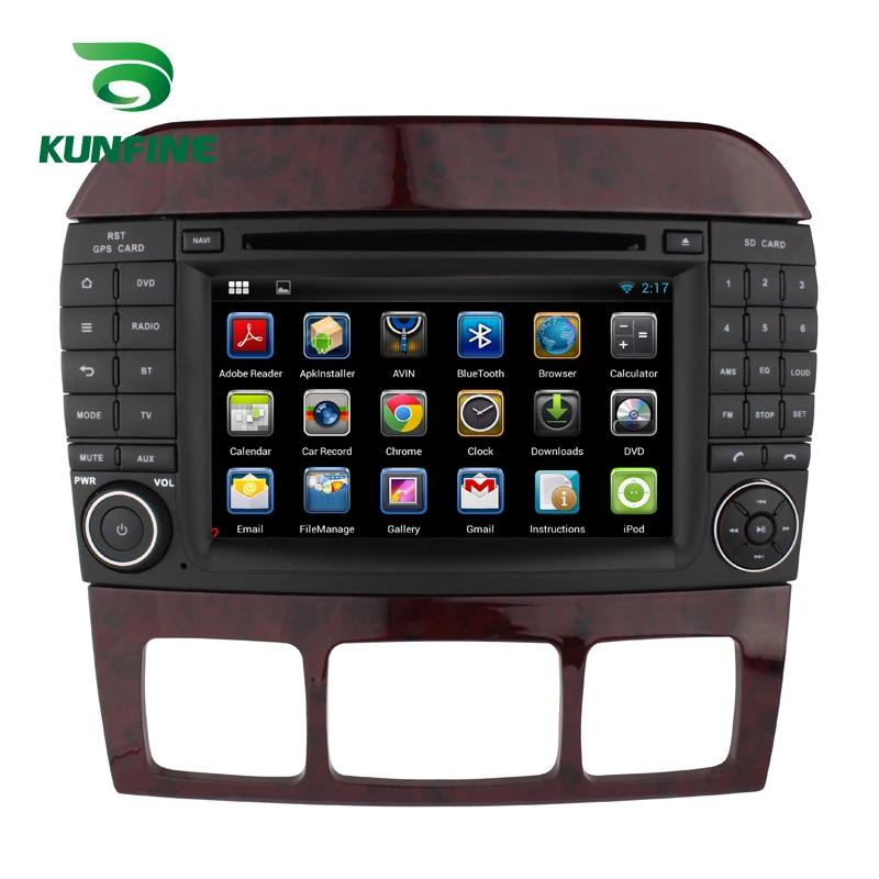 

KUNFINE Android 7.1 Quad Core 2GB Car DVD GPS Navigation Player Car Stereo for Benz S W220 1999-2006 Radio headunit Bluetooth