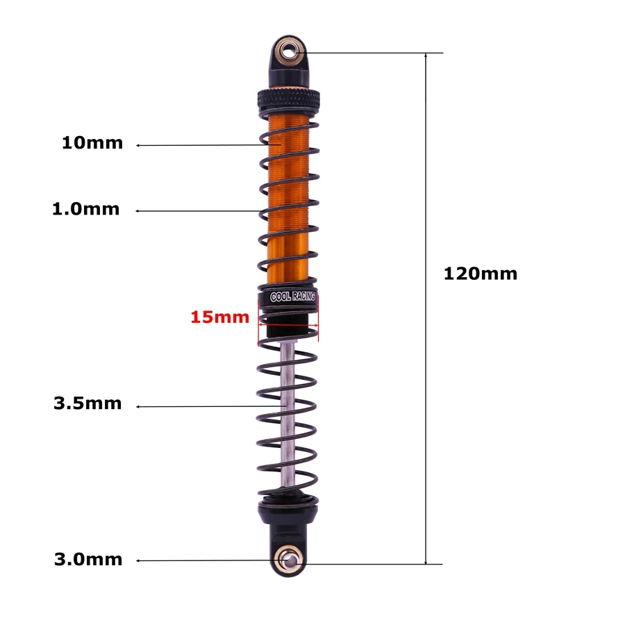 4 шт. Рок Гусеничный металлический амортизатор масляной Подвески 70 мм 80 мм 90 мм 100 мм 110 мм 120 мм для SCX10 D90 WRAITH TRX-4 90046 RC автомобилей
