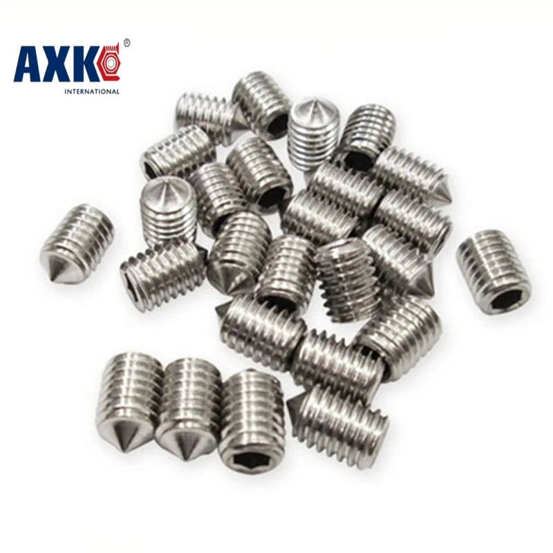 

Vis Axk 100pcs M3 Stainless Steel Allen Head Hex Socket Grub Screw Bolts Nuts Fasteners With Cone Point Screws M3*5 Mm M3x5mm