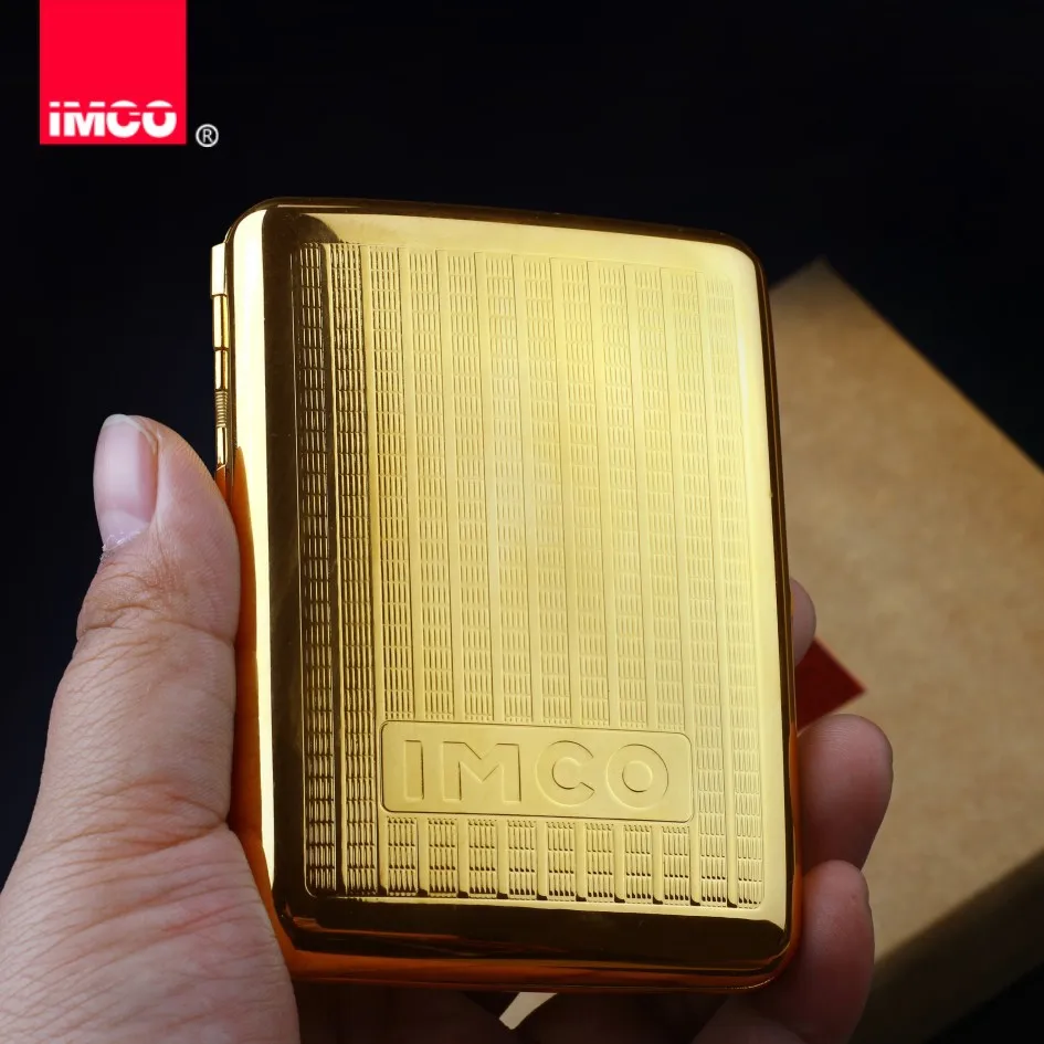 

IMCO Luxury Cigarette Case Cigar Box Genuine Pure Copper Tobacco Holder Pocket Storage Container Smoking Cigarette Accessories