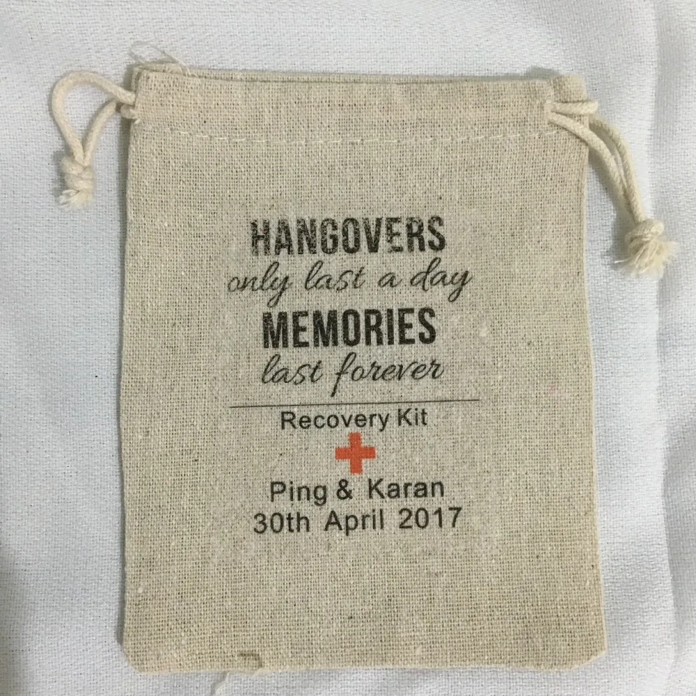 personalized Bachelorette Hangover recovery emergancy Survival Kit wedding favor gift bags