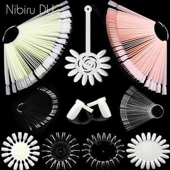 

False Nail Tips Color Card Practice Display Tools Transparent White Buckle Ring Manicure DIY Nail Display Nail Art Practice tool