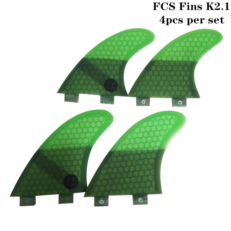 

Surf FCS Fins K2.1 Honeycomb Fibre Surfboard Fin 4 Pieces in Per Set Quilhas pranchas de Green Colors Available