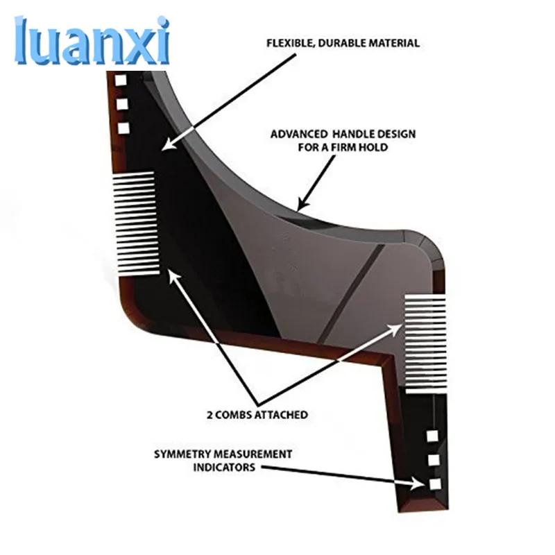Двусторонний шаблон для формирования бороды, гребень для бороды, мужские инструменты для бритья, гребень для волос, триммер для бороды, шаблонные гребни TA