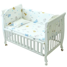 Постельные принадлежности для новорожденных детей, 7 шт./компл., хлопковый комплект постельного белья для малышей, детская кроватка, постельное белье с рисунком из мультфильма, наматрасник, наволочка, бампер, комплект