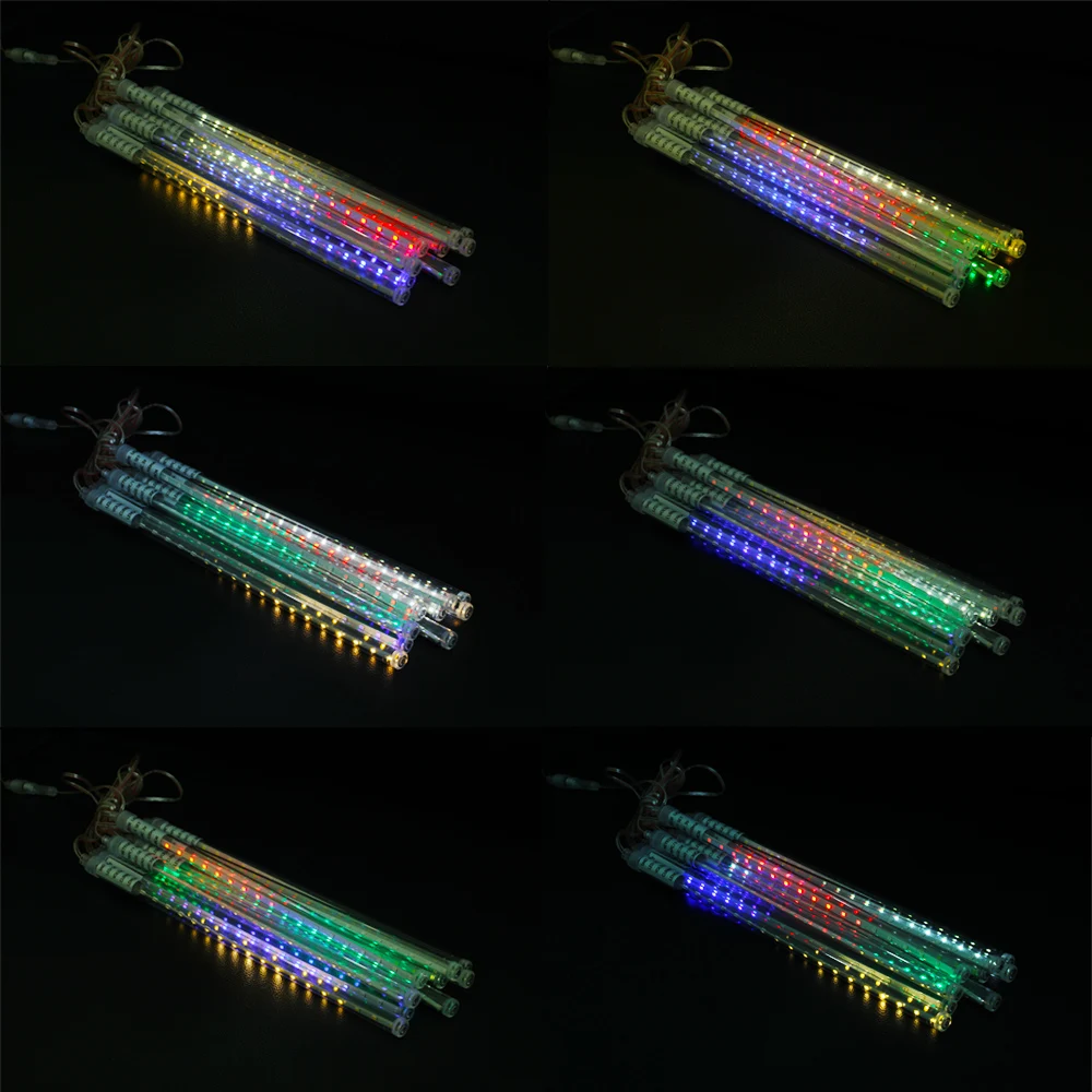 Метеорный поток света Водонепроницаемый дождя гирлянда многоцветный 30 см 10 трубы ультра яркие красные/зеленые/Висячие украшения огни
