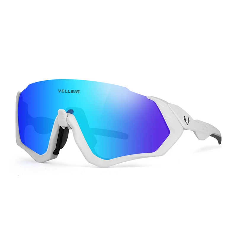 Поляризованные спортивные солнцезащитные очки для велосипеда мужские Gafas Ciclismo MTB велосипедные солнцезащитные очки Велоспорт на открытом воздухе Glasse - Цвет: gray blue lens
