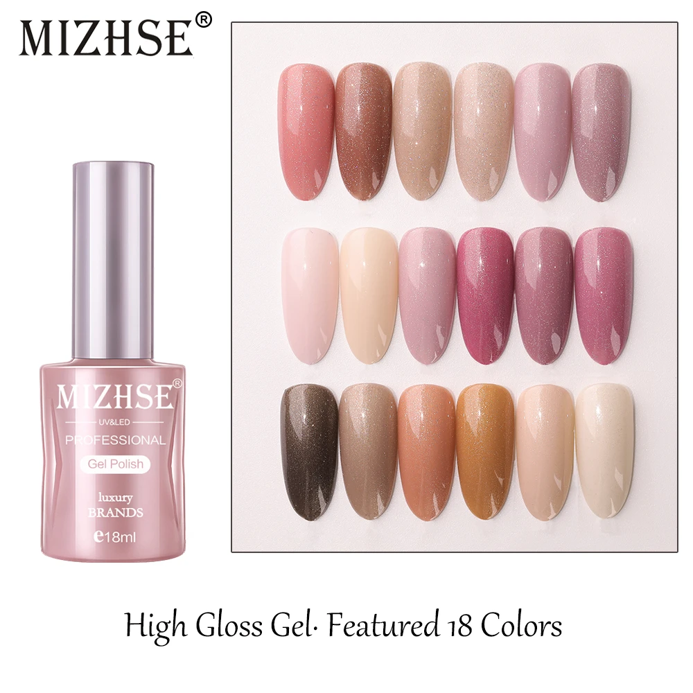 

MIZHSE Gel Varnish Nail Polish New Arrival Red Hight Gloss Gel Pearlescent Nail Color UV LED Gel Nail Polish Long-lasting Glue