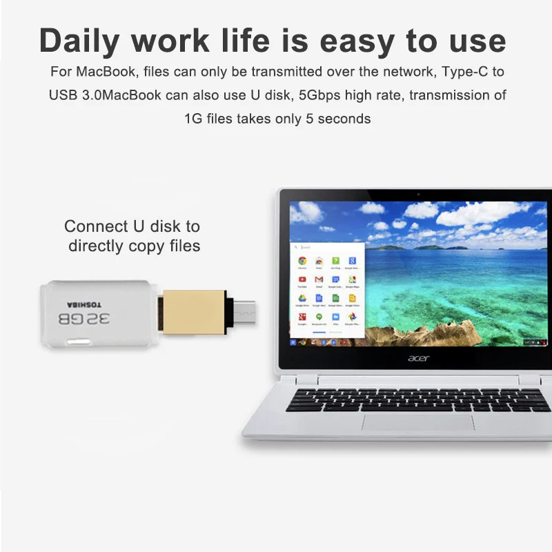 Адаптер USB Type C на 3 0 адаптер Thunderbolt OTG кабель для Macbook pro Air Samsung S10 S9 OTG|Переходники и