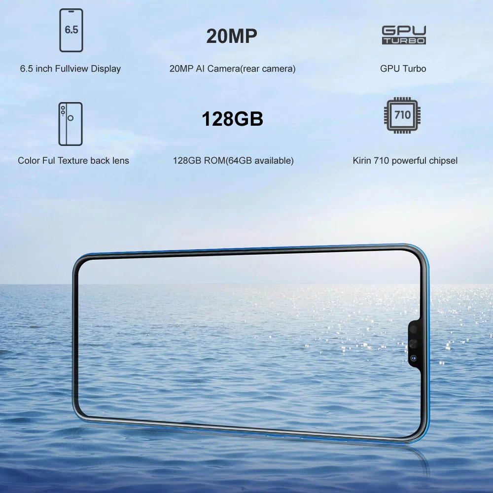 HONOR 8X мобильный телефон 6 Гб 64 Kirin 710 5 дюймов смартфон 3750 мА/ч Батарея двойная
