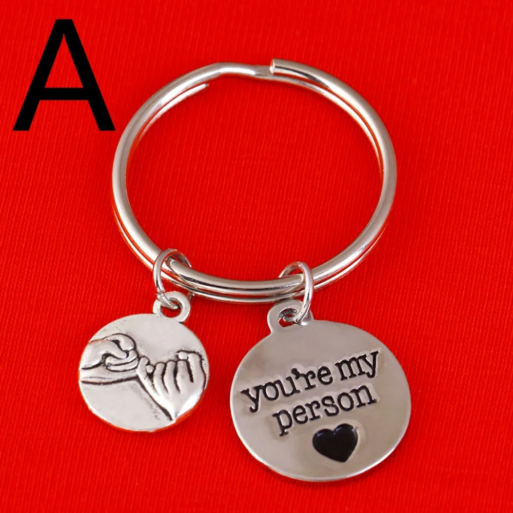 

You Are My Person And Promise Charm keychain Valentines Day Best Friend Family Gift