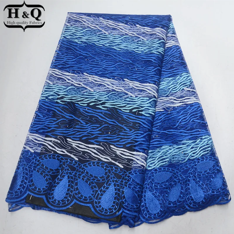 

2019 Hot Selling 5 Yards/Pcs Embroidery Lace French Tulle Lace Fabric With Stones African Net Lace For Beautiful Evening Dress