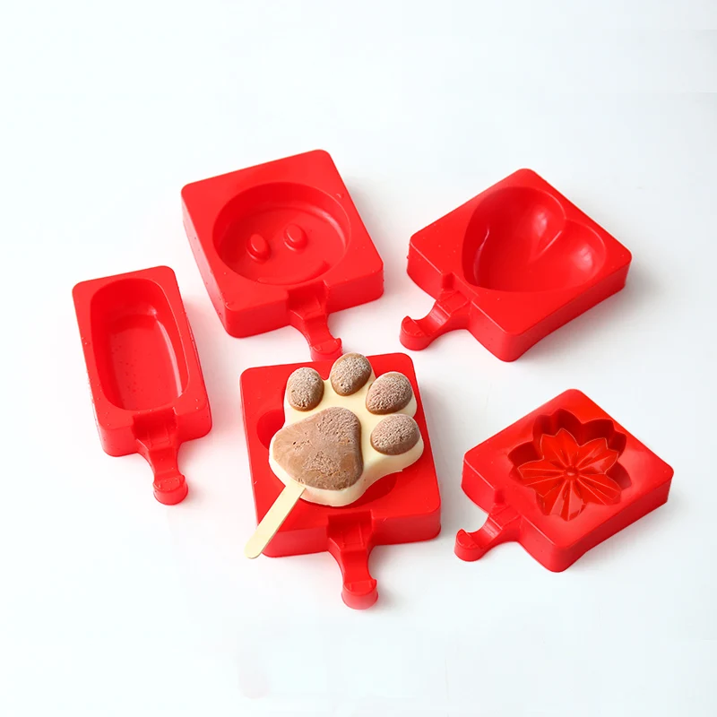 Mrosaa Creative Silicone Ice Cream Mold Ice Tray Chocolate Mold Cookies Mould Ice Lolly Summer