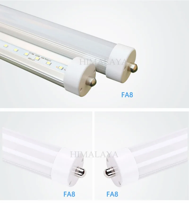 Toika (100 шт./лот) светодиодные трубки 8ft 2.4 м 40 Вт одного пальца FA8 заменить существующие люминесцентные приспособление Млечный прозрачной