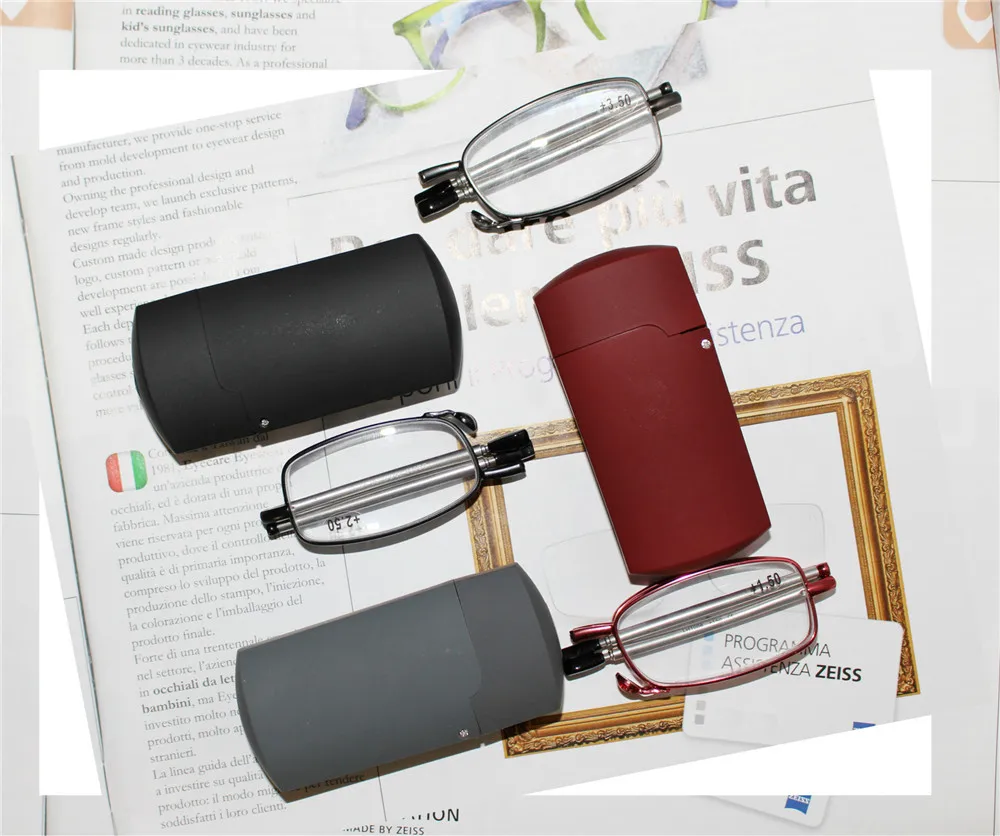 Occhiali Da Lettura Clara Vida Stainless Reading Glasses Folding For Men For Women Portable +1 +1.25 +1.5 +2 +2.5 +3 +3.5 +4 3
