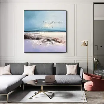 

Blue Brown Abstract Canvas Oil Painting Acrylic Wall Art Pictures Wall Home Decor Decoracion Quadros for Living Room